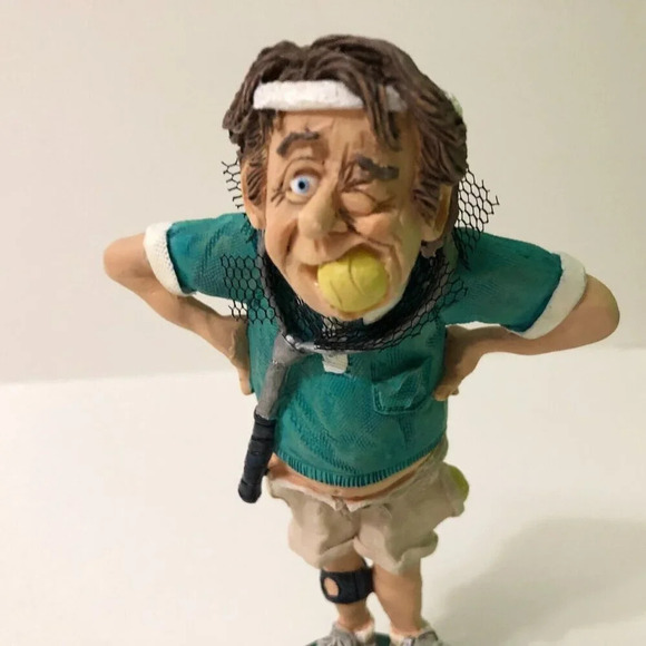 Doug Harris Tennis Player Causing A Racket Russ Berrie Statue - Picture 2 of 16